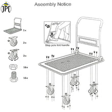 JPT Heavy Duty Small Folding Hand Trolley | 150 KG Weight Lifting Capacity | 360° Durable Swivel Wheels | Foldable Push Hand Cart For Loading And Storage | Clearance Sale 2024