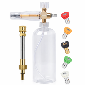 JPT Heavy Duty Snow Foam Cannon | 70 Bar Power | 3000 PSI Pressure | Brass + ABS Nozzle | Adjustable Thick Foam | 5-Piece Pressure Washer Nozzle Set | 1/4