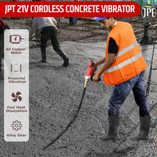 JPT 21V Cordless 35mm Concrete Vibrator Machine, Concrete Vibration Machine with 4.0aH Double Battery. (21V Cordless Vibrator + 1.5 mtr Needle)