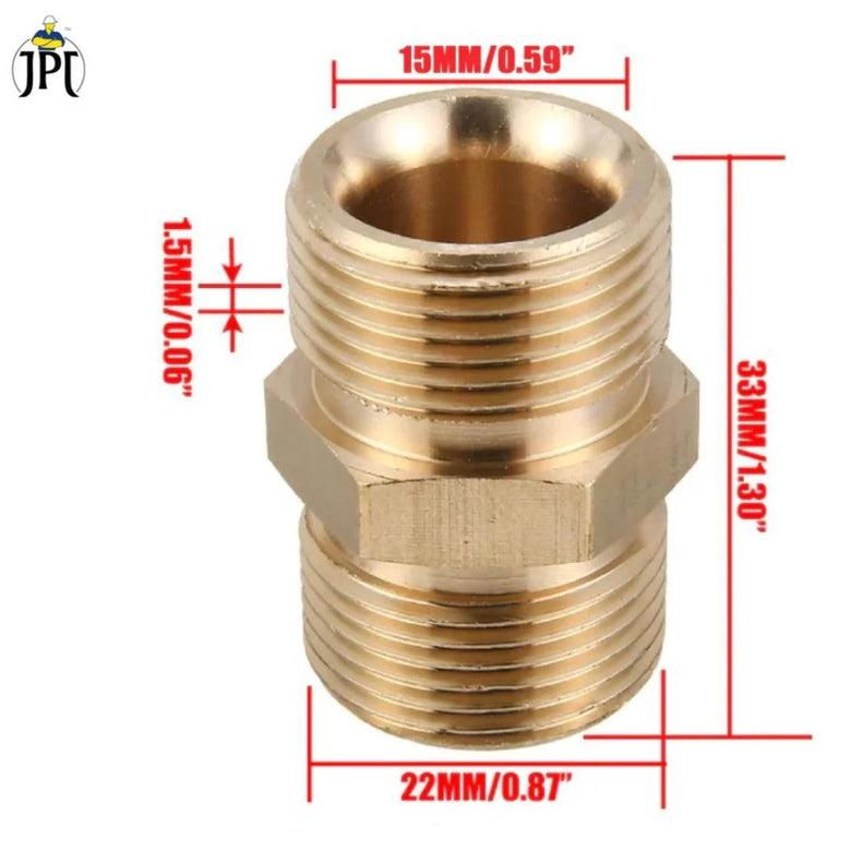 JPT Heavy Duty 8-Metre Pressure Washer Hose Pipe | American Standard M22 Thread With O-Ring Seals | 1/4-Inch Quick Connect | Stand Upto 4300 PSI Pressure | M22-15mm Metric Male Thread Fitting Included
