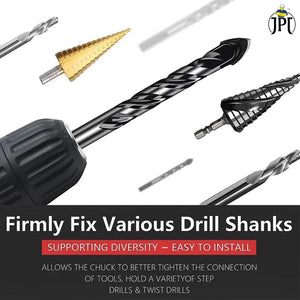 JPT Heavy Duty 10MM Clamping Capacity Keyless Drill Chuck | 3/8-24UNF Mount for Forward and Reverse Cordless & Electric Drill Machine