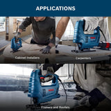 BOSCH GST 680 Corded Electric Jigsaw | 500W Motor | Stroke rate at No Load- 800-3100 spm | Cutting Depth 68mm | Lightweight & Portable | 1 Wood Blade & 1 Allen Key Included