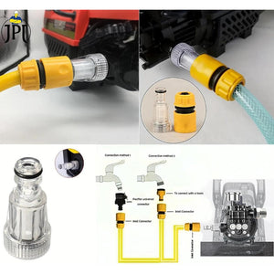 JPT Heavy Duty Universal Inlet Quick Connector & Transparent Inlet Filter Accessory | Compatible with All Pressure Washer Brands | Ideal for High Pressure Washers & Gardening