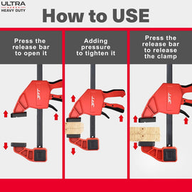 Buy now the JPT Pro Series ultra heavy duty 57" clamp. This product offer you 2-in-1 functionality, high pressure clamping, quick release trigger, and much more