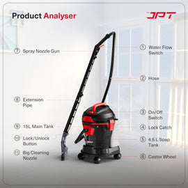 Buy now the JPT Pro Series 15l carpet vacuum cleaner for deep cleaning of carpet, sofa, curtains, mattress, floors and more. Use Coupon SAVE200. Buy Now