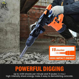 JPT Supreme Quality 5 KG Demolition Hammer / Breaker Machine | 1500-Watt Motor | 4200 RPM Speed | 15 Joules Impact | 3600 BPM Force | All Accessories Included