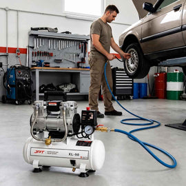 JPT Compressor 9L Oil Free Air | 1500W/2HP Portable Auto Cut-Off | Maintenance Free Compact Air Compressor for Painting, Nailing, Garage & Auto Workshop Use