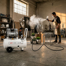 JPT 30L Oil Free Air Compressor | 1500W Portable Machine with Auto Cut-Off | Maintenance Free Heavy Duty Unit for Painting, Nailing, Garages & Pneumatic Applications