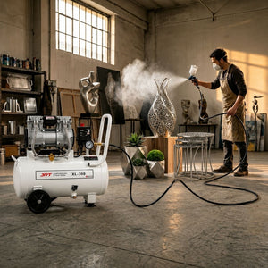 JPT 30L Oil Free Air Compressor | 1500W Portable Machine with Auto Cut-Off | Maintenance Free Heavy Duty Unit for Painting, Nailing, Garages & Pneumatic Applications