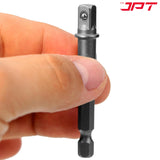 JPT 6-Piece Impact Socket Adapter Set | 3" and 6" lengths – 1/4", 3/8", and 1/2" hex shank | 65-150MM Extension Set for Impact Drivers & Power Drills