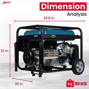 DAYURI Heavy-Duty 5.5Kw Portable Petrol Generator | Single Phase 4-Stroke Engine | Push-Button & Recoil Start | 220V/50Hz AC + 12V DC | 25L Fuel Tank | Ideal for Home, Business & Outdoor