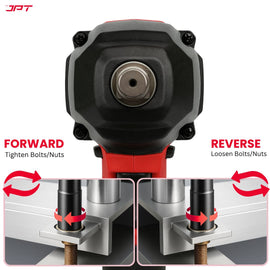 Buy JPT 21V 400nm heavy-duty cordless impact wrench at best price, featuring strong brushless motor, high rotational speed, smart display with pannel and more.