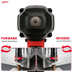 JPT 21V Heavy-Duty Cordless Impact Wrench | Brushless Motor | 400N·M Torque | 3500RPM Speed | 4000mAh Li-Ion Battery | Smart LED Display & Panel | Forward/Reverse | Best for Car, Bike, and Home Use