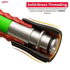 JPT Ultra Heavy-Duty 15MTR Flexible High Pressure Washer Hose Pipe | German Standard M22 x 15MM Thread | Up To 600Bar / 8700PSI | Double PVC Layers Build | Tangle & Kink Free Design