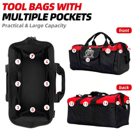 Buy now the JPT 16-inch heavy-duty waterproof tool bag, featuring Oxford cloth build, waterproof design, spacious 18-pockects, secure closure, and more. Buy Now