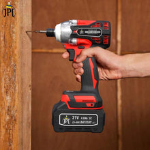 JPT Combo 21-volt Brushless Impact Cordless Screwdriver Machine | 270Nm Torque | 3000RPM Variable Speed | 1/4’’ All-Metal Hex Chuck | 4000mAh Battery | 16 Pieces Impact Screwdriver Bits Set