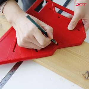 JPT 22.5°, 45°, 67.5° Multi-Angle Measuring Carpenter Square Marking Tool | ABS Plastic Build | High Precision Angle Guide | Built-in Pencil Holder | For Carpentry, Woodworking, Construction