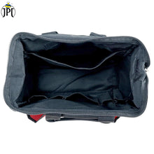 JPT 13-Inch Heavy Duty Tool Bag, Wide Mouth Tool Storage Bag with Interior Pockets, Large Capacity Tool Tote Bag for Electricians, Power Tools Organizer