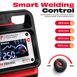 JPT 250A Ultra Heavy Duty Dual Phase ARC/MMA Inverter Welding Machine (220V / 380V) with Lift TIG, VRD, Hot Start, Arc Force, Anti-Stick & Digital Display