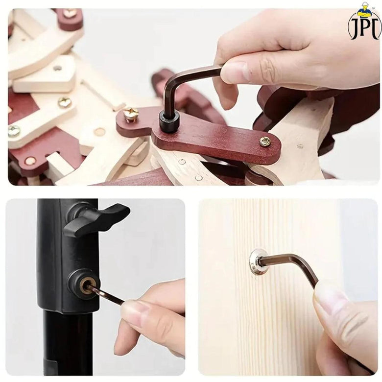 JPT 9 Pieces Torx Star Allen Key Set | Short Arm Wrench Hex Keys | Security Torx End Holes | Storage Case | T10-T50 ( 6Inch Star End )