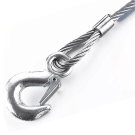JPT Heavy Duty Steel Winch Cable, 3/8 x 13ft Wire Rope with Hook, 11,023 lb Breaking Strength - Ideal for Tow Trucks, Rollbacks, Cranes, and Wreckers (Silver)
