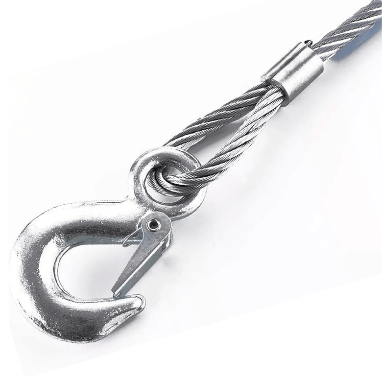 JPT Heavy Duty Steel Winch Cable, 3/8 x 13ft Wire Rope with Hook, 11,023 lb Breaking Strength - Ideal for Tow Trucks, Rollbacks, Cranes, and Wreckers (Silver)