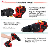 Get the JPT heavy-duty brushless 3-in-1 cordless power tool set, featuring a versatile drill machine, an impact wrench, and a rotary hammer. buy at best price.