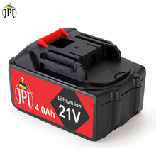 Buy the JPT 21V rechargeable 4.0Ah lithium-ion battery, featuring durable ABS housing, overload, overheat, over-discharge protection and compatible with major brands.