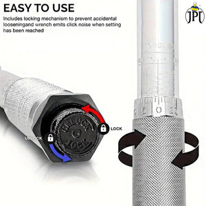 JPT Ajustable Torque Wrench Ratchet Spanner Set | 28 - 210 Nm Torque Power | 1/2-Inch Drive Click Spanner with 17mm, 19mm, 21mm Sockets | Best Hand Tool for Professional Automotive Repairs