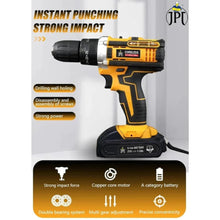 Buy now for the compact and powerful JPT 21-volt portable cordless drill machine, featuring 25Nm torque, 3500rpm, 3 mode setting, 1500mAh battery, and fast charge.