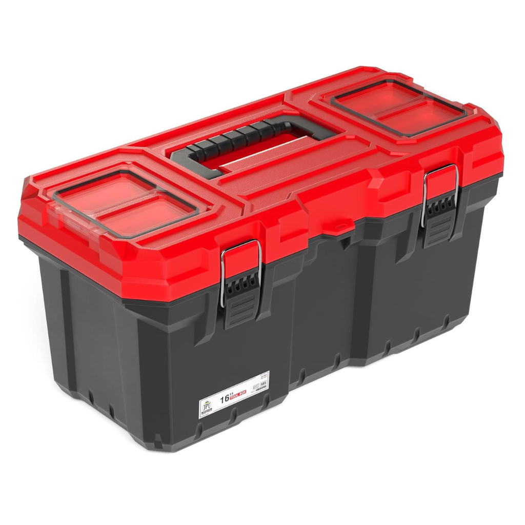 Buy JPT Pro Series 16" heavy-duty tool box, featuring two transparent lid, one removable tray compartment, dustproof & waterproof seal design, and more. Buy Now
