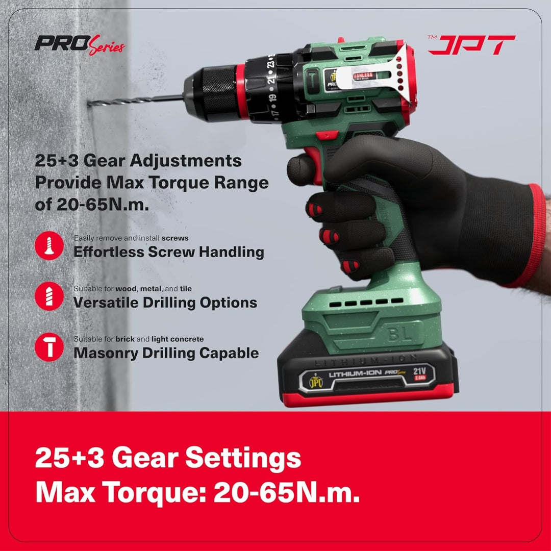 Buy now the JPT Pro Series 21v cordless impact drill machine at the most discounted price online in India. Shop best collection of drill machine for home at JPT