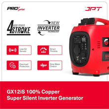 JPT Genworx 1000W/1.0KW Small and compact Manual Start Inverter Petrol Generator Lightweight, With Advanced Frequency Control, Ideal for Camping, Outdoor Events & Home Backup Power