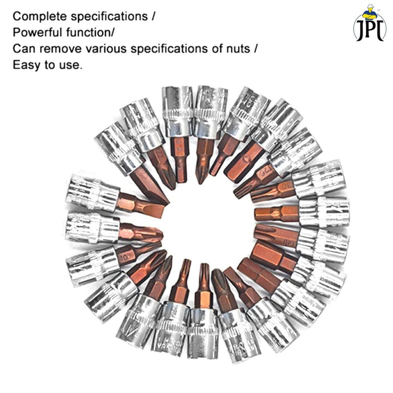 JPT Heavy Duty Professional 53-Piece Hand Tools Kit | Ratchet and Socket Wrench Sets | 53 in 1 Repair Tool for Cars, Motorcycles and Bicycles