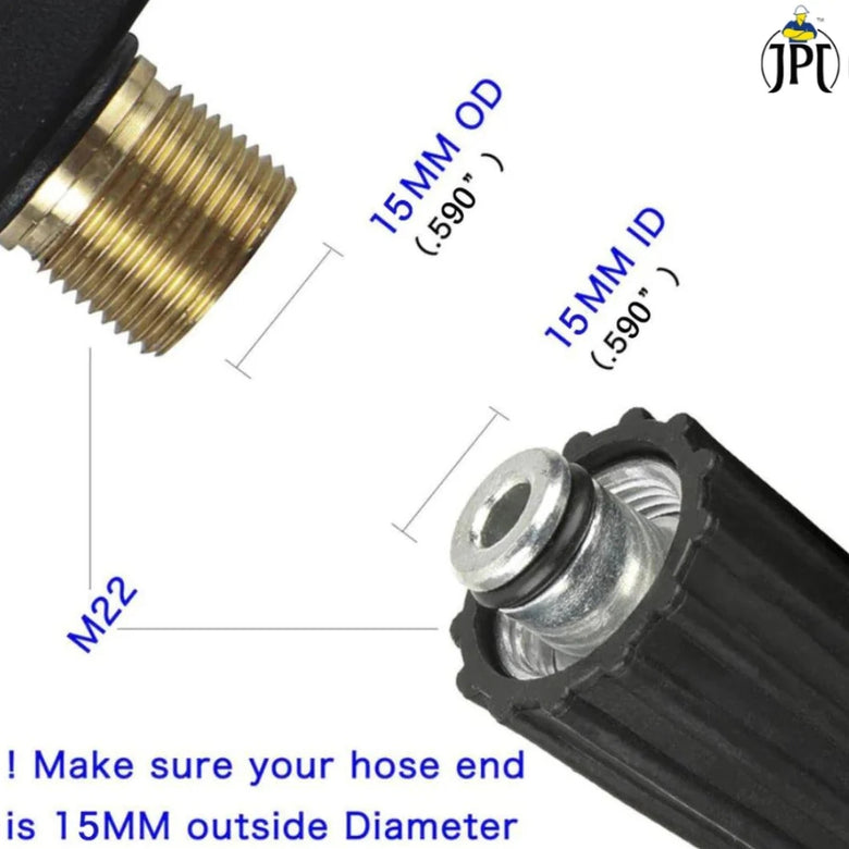 JPT Combo Universal Water Pressure Gun with 8-Metre Pressure Washer Hose Pipe – Compatible with Most Pressure Washer Brands