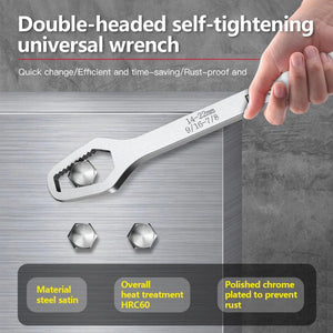 JPT Multifunction Double Head Sink Wrench | Slotted Screwdriver, Crow Bar, Survival Hammer Function | Double-ended Adjustable Wrench Tool | Suitable for 6-13mm Screws & Nuts