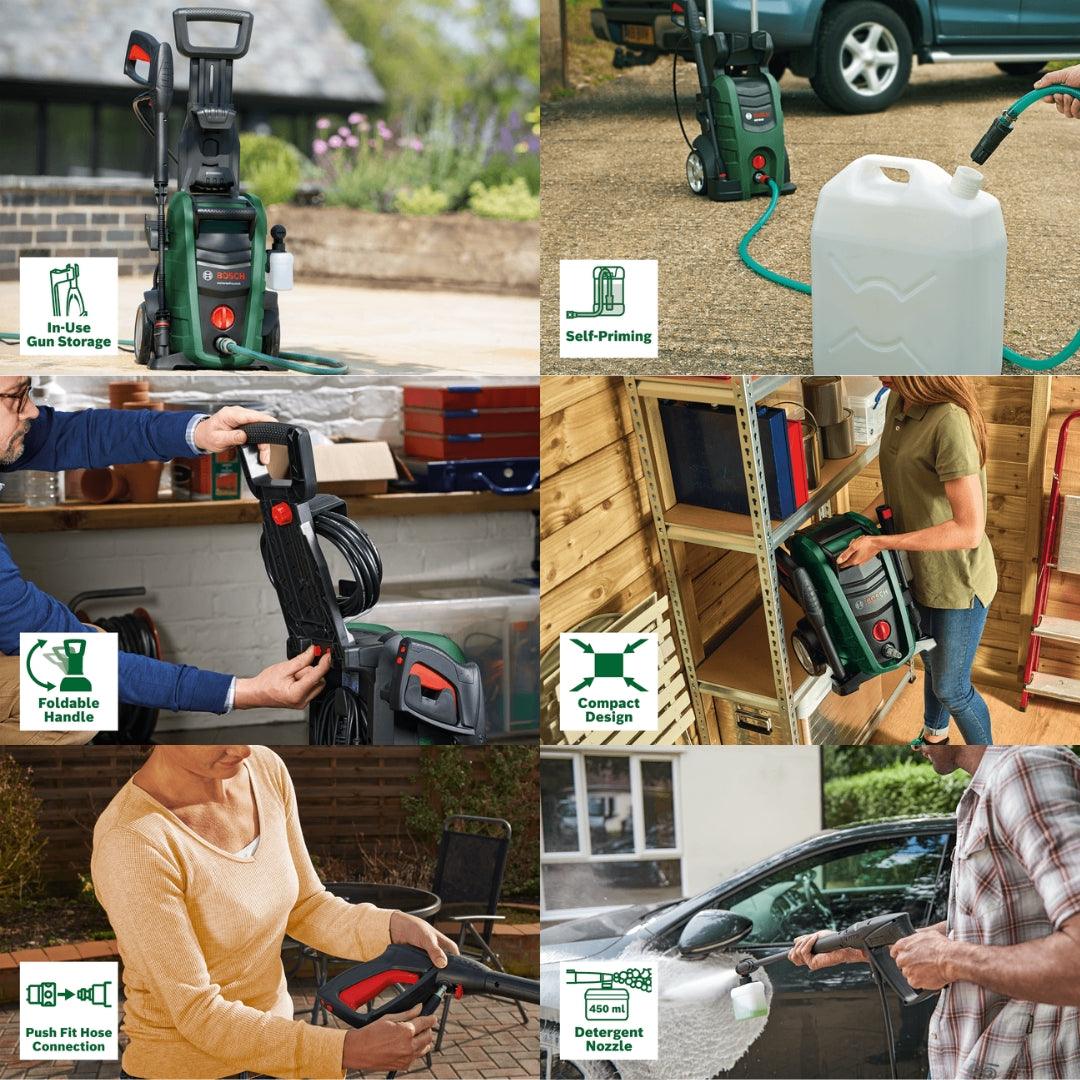 Bosch High Pressure Washer Universal Aquatak 125 Bar | 1500W Powerful Motor | 6 L/H Water Flow | Compact & Portable | Premium Accessories Included