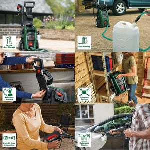 Bosch High Pressure Washer Universal Aquatak 125 Bar | 1500W Powerful Motor | 6 L/H Water Flow | Compact & Portable | Premium Accessories Included