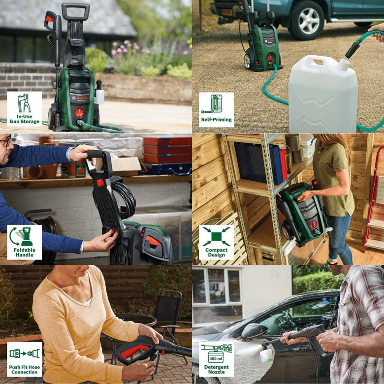 Bosch High Pressure Washer Universal Aquatak 125 Bar | 1500W Powerful Motor | 6 L/H Water Flow | Compact & Portable | Premium Accessories Included