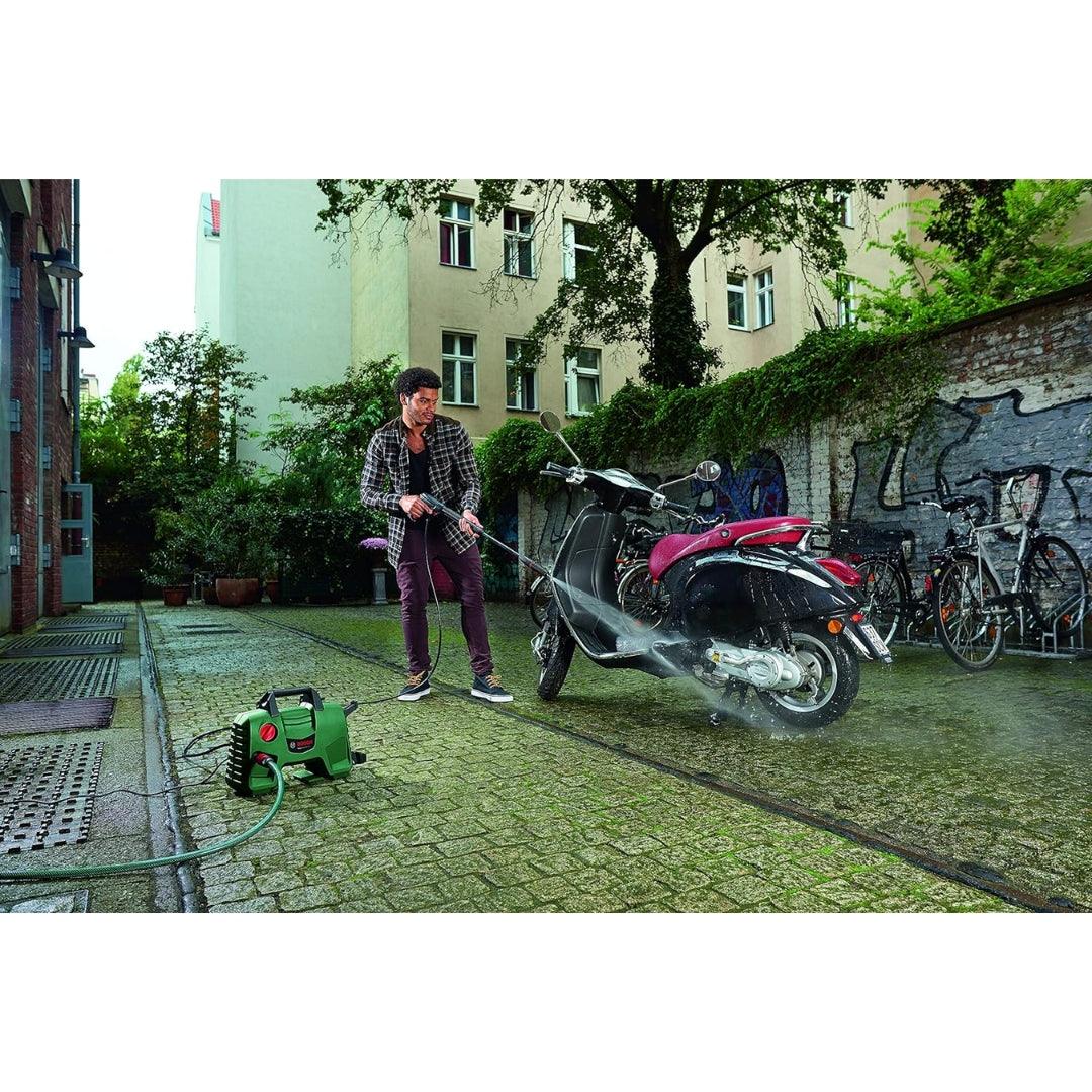 Bosch EasyAquatak 110 Bar Pressure Washer | 1300W Powerful Motor | 330 L/H Water Flow | Compact & Portable | Premium Accessories Included