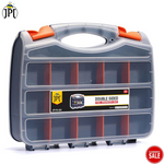 JPT Heavy Duty 12-Inch Double-Sided Tool Box Organizer with 30 Removable Customizable Plastic Dividers | Excellent for Hardware, Screws, Bolts, Nails, Beads, Jewelry, Fishing Accessories, and More | Clearance Sale 2024