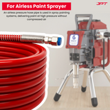 JPT 1/4" 15M Airless Paint Sprayer Hose, High-Flex PVC with Stainless Steel Spring Guard, 3300 PSI (228 Bar) Pressure Handle, SS Threaded Connection for Professional Paint Spray Machines