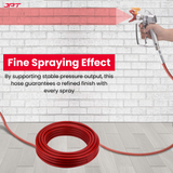 JPT 1/4" 15M Airless Paint Sprayer Hose, High-Flex PVC with Stainless Steel Spring Guard, 3300 PSI (228 Bar) Pressure Handle, SS Threaded Connection for Professional Paint Spray Machines