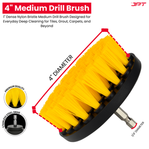JPT 4 Pieces Multi-Functional Scrubbing Drill Brush with 1/4