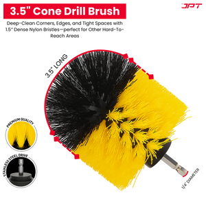 JPT 4 Pieces Multi-Functional Scrubbing Drill Brush with 1/4