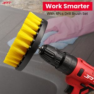 JPT 4 Pieces Multi-Functional Scrubbing Drill Brush with 1/4