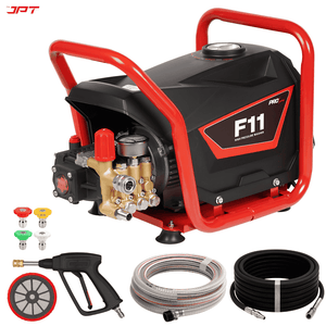 JPT F11 Portable Commercial High Pressure Washer | 2.4KW Motor | Max. 200 Bar | Max. 2900 PSI | 13L/min Water Flow |  Compact & Portable Pressure Washer for Bike/Car/Fences/Patio/Driveways Cleaning