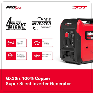 JPT Genworx GX30iS 3.2kVA Portable Electric Generator | 120cc 4-Stroke OHV Engine | 6L Fuel Tank, 4.5Hr Runtime | Push-Button & Recoil Start | Super Quiet 59dB for Home, Camping & Outdoor Use