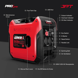 Buy JPT GX30iS 3.2kVA portable electric generator featuring 120cc 4-stroke ohv, 3100w power, 6L fuel tank, 4 hours runs, best for home and outdoor use. Buy Now