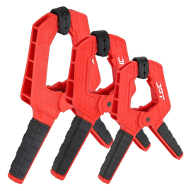 JPT 3pcs Ultra Heavy-Duty Spring Clamp Combo Set | 2.5", 3" And 4" Spring Clamp | Reinforced Body with Hardened Steel Spring | 45° Rotating Pads | Strong Grip Woodworking & Carpentry Clamp for Workshop & DIY Use